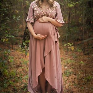 Flowy Faux Wrap Dress (Damara)